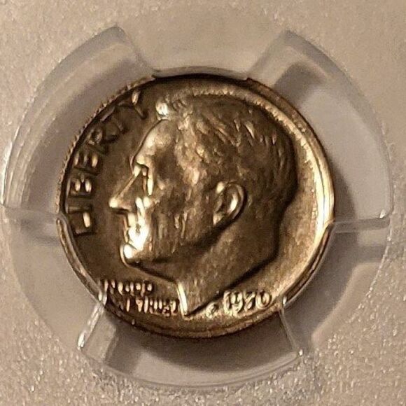 1970 Roosevelt Dime Reverse of 1968 Variety FS-901 MS63 PCGS - Picture 3 of 4